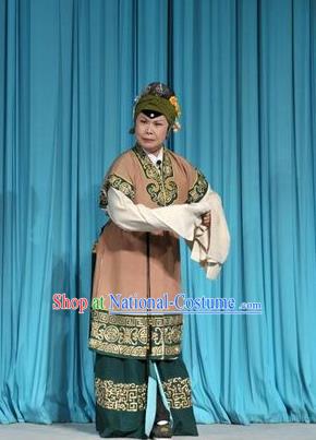 Chinese Shandong Opera Laodan Garment Costumes and Headdress Forced Marriage Traditional Lu Opera Elderly Female Apparels Dame Lan Dress