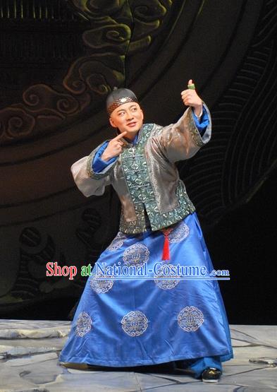 Under the Red Banner Chinese Qu Opera Childe Apparels Costumes and Headpieces Traditional Beijing Opera Xiaosheng Garment Qing Dynasty Young Male Clothing