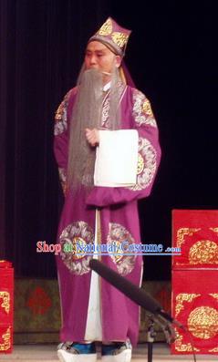 The Romance of Hairpin Chinese Qu Opera Laosheng Apparels Costumes and Headpieces Traditional Henan Opera Elderly Male Garment Landlord Qian Liuxing Clothing