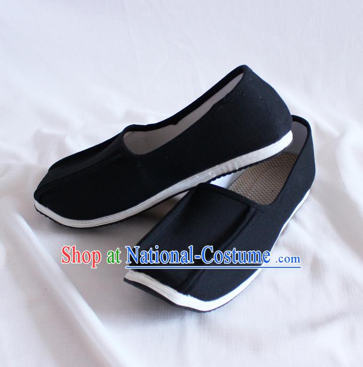 Chinese Handmade Black Cloth Shoes Traditional Han Dynasty Hanfu Shoes Ancient Scholar Shoes