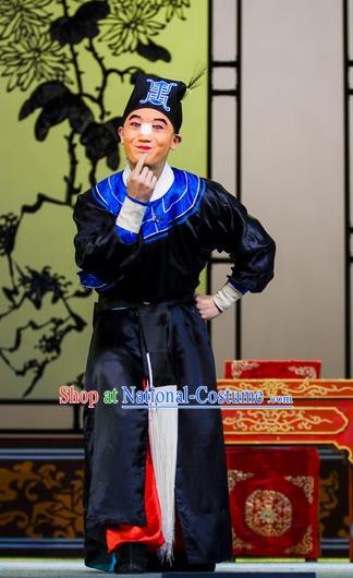 Wu Song Da Dian Chinese Hubei Hanchu Opera Martial Male Zhang Qing Apparels Costumes and Headpieces Traditional Han Opera Swordsman Garment Wusheng Clothing