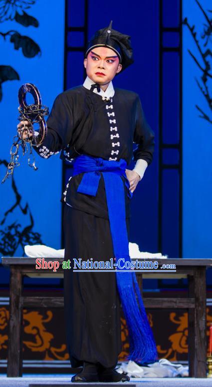 Wu Song Da Dian Chinese Hubei Hanchu Opera Wusheng Apparels Costumes and Headpieces Traditional Han Opera Swordsman Garment Martial Male Wu Song Clothing