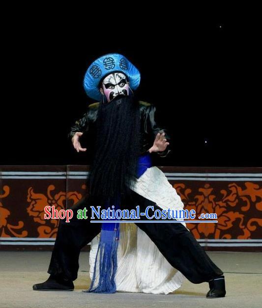 Shi Qi Chinese Hubei Hanchu Opera Wusheng Apparels Costumes and Headpieces Traditional Han Opera Garment Merchant Martial Male Clothing