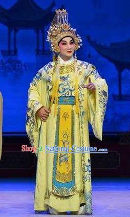 The Long Regret Chinese Guangdong Opera Monarch Apparels Costumes and Headpieces Traditional Cantonese Opera Emperor Li Longji Garment Xiaosheng Clothing