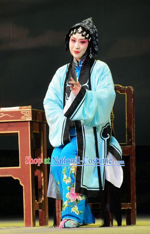 Chinese Han Opera Young Woman Garment Chun Niang Qu Costumes and Headdress Traditional Hubei Hanchu Opera Actress Apparels Diva Wang Chunniang Dress