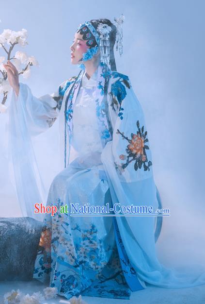 Chinese Traditional Beijing Opera Hanfu Apparels Ancient Nobility Lady Dress Ming Dynasty Patrician Female Historical Costumes and Headdress Complete Set