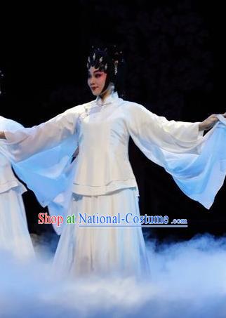 Chinese Cantonese Opera Dance Lady Garment Prince Rui and Concubine Zhuang Costumes and Headdress Traditional Guangdong Opera Apparels Figurant Dress