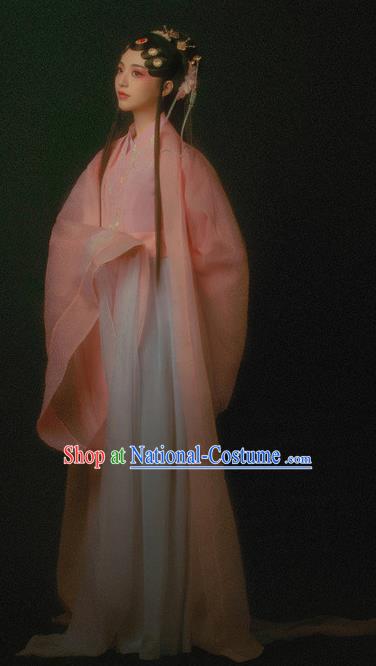 Chinese Traditional Beijing Opera Hanfu Dress Apparels Ancient Ming Dynasty Royal Princess Historical Costumes and Headpieces for Women