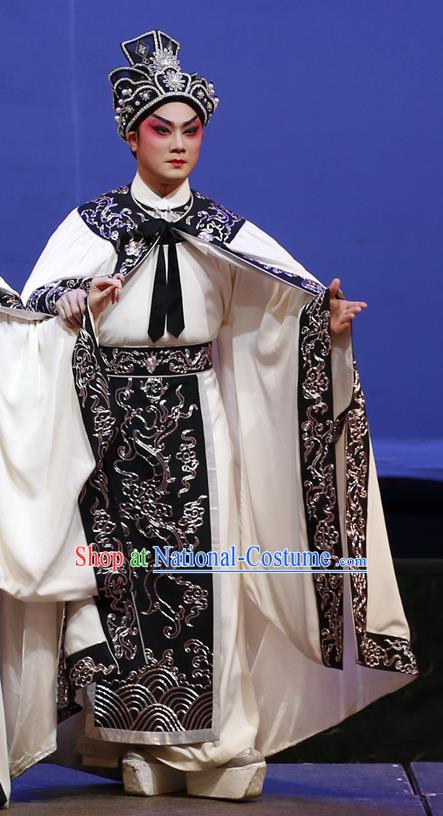 Southern Tang Emperor Chinese Guangdong Opera Xiaosheng Apparels Costumes and Headpieces Traditional Cantonese Opera Young Male Garment Li Yu Clothing