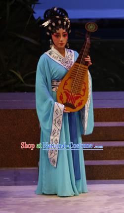 Chinese Cantonese Opera Court Maid Garment Southern Tang Emperor Costumes and Headdress Traditional Guangdong Opera Xiaodan Apparels Palace Lady Dress