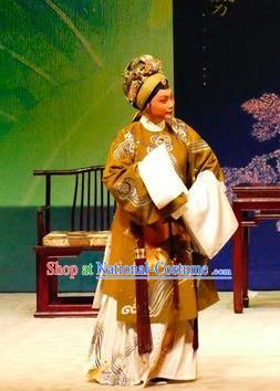 Chinese Cantonese Opera Laodan Garment Hua Jian Ji Costumes and Headdress Traditional Guangdong Opera Dame Apparels Pantaloon Dress