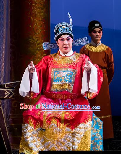 The Romance of Hairpin Chinese Guangdong Opera Xiaosheng Apparels Costumes and Headpieces Traditional Cantonese Opera Number One Scholar Garment Young Male Clothing