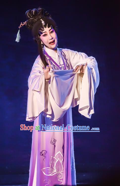 Chinese Cantonese Opera Young Female Garment The Romance of Hairpin Costumes and Headdress Traditional Guangdong Opera Actress Apparels Diva Qian Yulian Dress