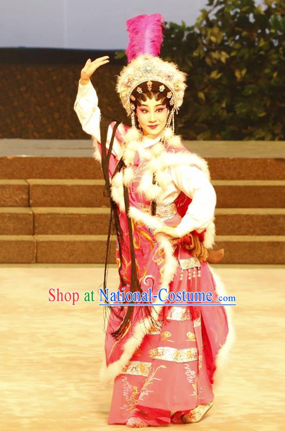 Chinese Cantonese Opera Young Female Garment General Ma Chao Costumes and Headdress Traditional Guangdong Opera Hua Tan Apparels Matriarch Jiang Yunxia Dress