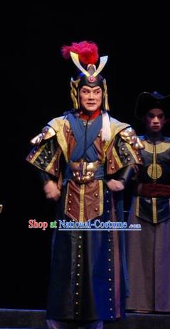 Empress Zhou the Lesser Chinese Guangdong Opera General Apparels Costumes and Headpieces Traditional Cantonese Opera Military Officer Garment Clothing