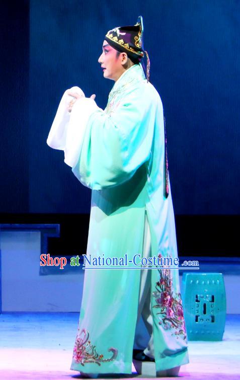 Hua Jian Ji Chinese Guangdong Opera Young Man Apparels Costumes and Headpieces Traditional Cantonese Opera Xiaosheng Garment Niche Liang Yicang Clothing