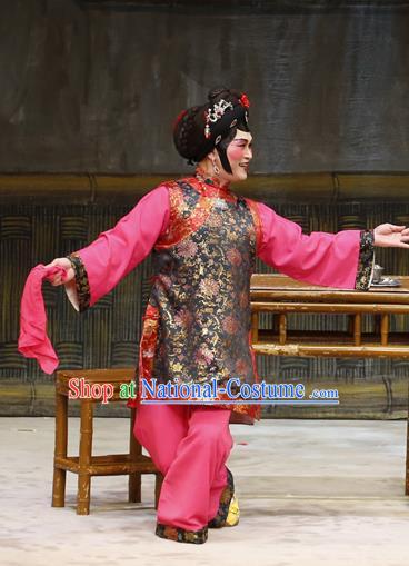 Chinese Cantonese Opera Woman Matchmaker Garment Liu Yi Delivers A Letter Costumes and Headdress Traditional Guangdong Opera Elderly Female Apparels Dress