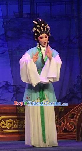 Chinese Cantonese Opera Xiaodan Huan Sha Garment Story of the Violet Hairpin Costumes and Headdress Traditional Guangdong Opera Apparels Maidservant Dress