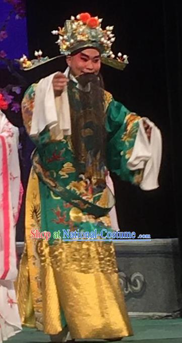 Story of the Violet Hairpin Chinese Guangdong Opera Elderly Male Apparels Costumes and Headpieces Traditional Cantonese Opera Garment Grand Commandant Clothing