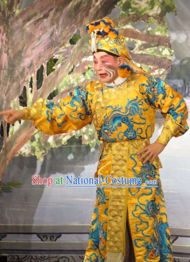 Hua Tian Ba Xi Chinese Guangdong Opera Local Despot Apparels Costumes and Headpieces Traditional Cantonese Opera Martial Male Garment Bully Zhou Tong Clothing