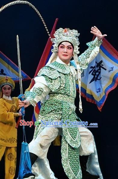 Yuan Yang Sword Chinese Guangdong Opera Wusheng Apparels Costumes and Headpieces Traditional Cantonese Opera Martial Male Garment Warrior Qiu Jianghai Clothing