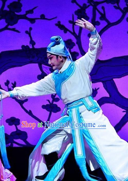 Yuan Yang Sword Chinese Guangdong Opera Swordsman Apparels Costumes and Headpieces Traditional Cantonese Opera Wusheng Garment Hero Clothing