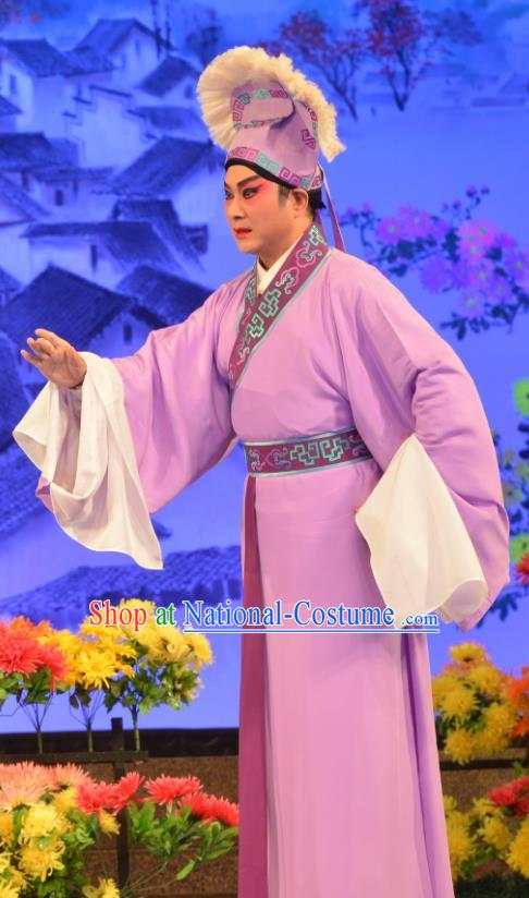 Hun Qian Zhu Ji Xiang Chinese Guangdong Opera Xiaosheng Apparels Costumes and Headpieces Traditional Cantonese Opera Young Male Garment Civilian Huang Zhuwan Clothing