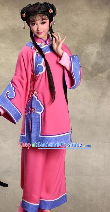 Chinese Cantonese Opera Young Lady Garment Barwo Guild Costumes and Headdress Traditional Guangdong Opera Village Girl Apparels Diva Cui Ping Dress