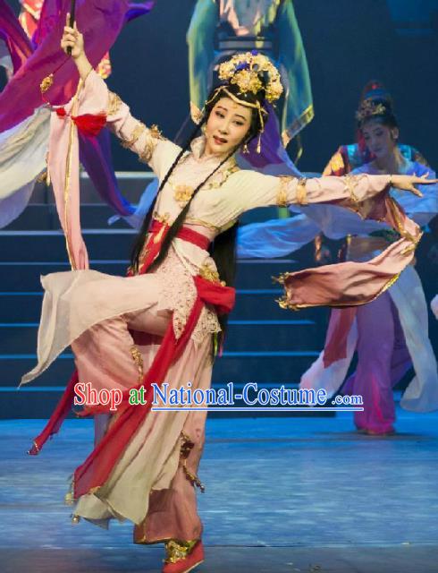 Chinese Cantonese Opera Young Female Garment Fighting for the Great Tang Empire Costumes and Headdress Traditional Guangdong Opera Swordswoman Apparels Dress