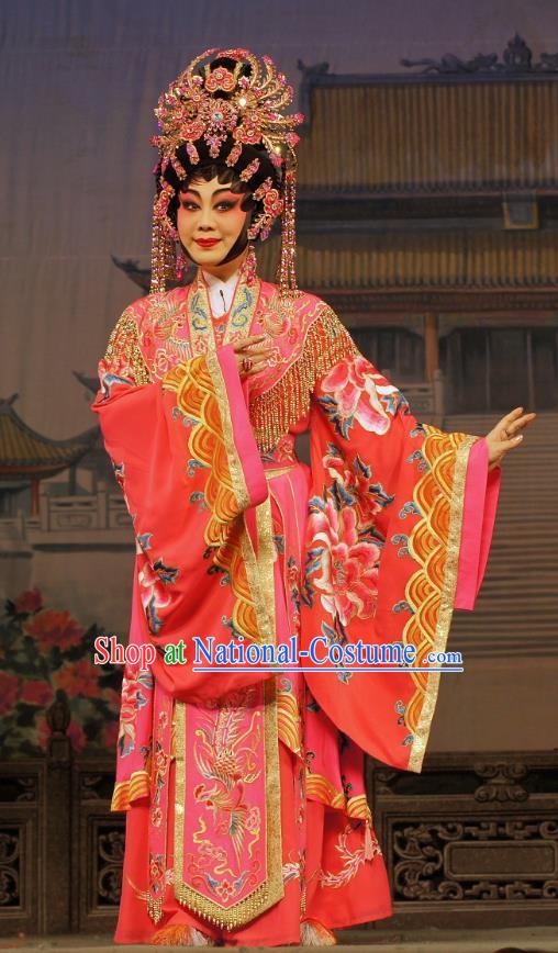 Chinese Cantonese Opera Actress Garment Diao Man Gong Zhu Gan Fu Ma Costumes and Headdress Traditional Guangdong Opera Princess Fengxia Apparels Diva Dress