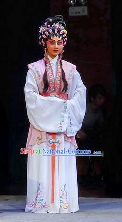 Chinese Cantonese Opera Maid Lady Garment Diao Man Gong Zhu Gan Fu Ma Costumes and Headdress Traditional Guangdong Opera Servant Girl Apparels Xiaodan Dress