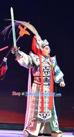 King of Nanyue Kingdom Chinese Guangdong Opera General Zhao Tuo Apparels Costumes and Headpieces Traditional Cantonese Opera Marshal Garment Armor Clothing