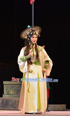 Chinese Cantonese Opera Young Lady Garment King of Nanyue Kingdom Costumes and Headdress Traditional Guangdong Opera Jin Di Apparels Village Girl Dress