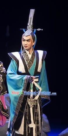 Fighting for the Great Tang Empire Chinese Guangdong Opera Young Male Apparels Costumes and Headpieces Traditional Cantonese Opera Swordsman Garment Qi Jin Clothing