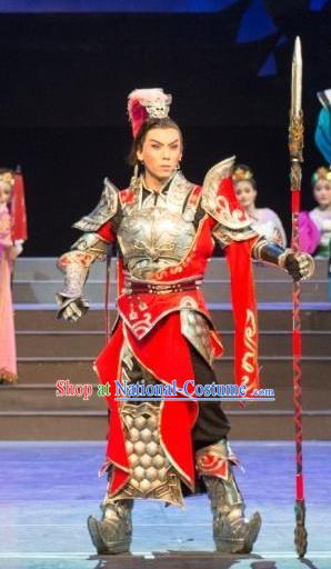 Fighting for the Great Tang Empire Chinese Guangdong Opera Hero Armor Apparels Costumes and Headpieces Traditional Cantonese Opera General Garment Clothing