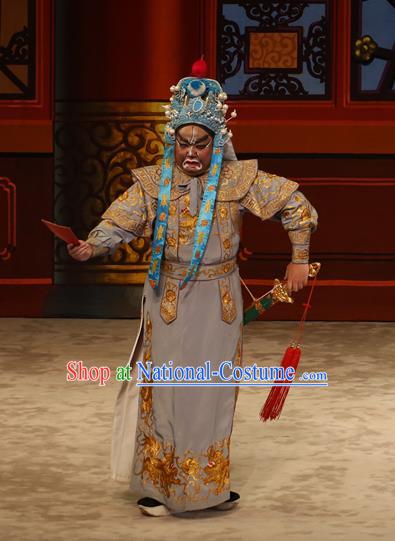 The Lotus Lantern Chinese Guangdong Opera Martial Male Apparels Costumes and Headpieces Traditional Cantonese Opera Wusheng Garment Warrior Clothing