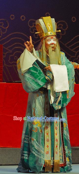 Wo Hu Ling Chinese Sichuan Opera Elderly Male Apparels Costumes and Headpieces Peking Opera Highlights Old Servant Garment Steward Tang Dan Clothing