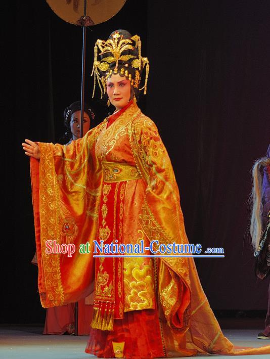 Chinese Sichuan Opera Highlights Young Female Garment Costumes and Headdress Wo Hu Ling Traditional Peking Opera Actress Dress Princess Huyang Apparels