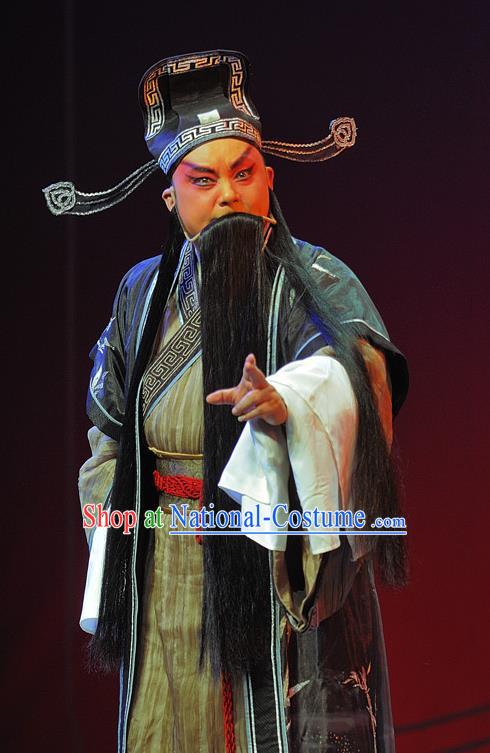 Wo Hu Ling Chinese Sichuan Opera Magistrate Apparels Costumes and Headpieces Peking Opera Highlights Laosheng Garment Official Dong Xuan Clothing