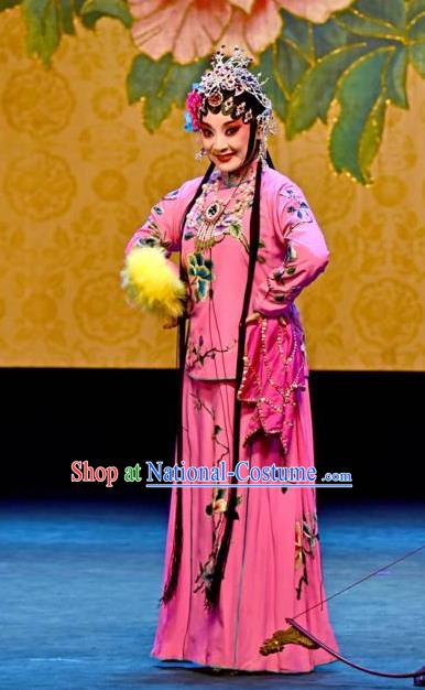 Chinese Sichuan Opera Highlights Hua Tan Garment Costumes and Headdress Shoot Eagle Traditional Peking Opera Actress Yelu Hanyan Dress Diva Rosy Apparels