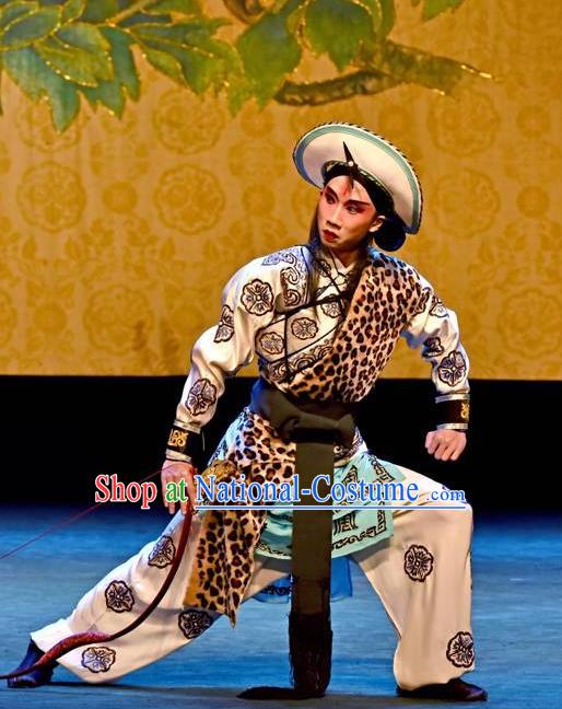 Shoot Eagle Chinese Sichuan Opera Hunter Apparels Costumes and Headpieces Peking Opera Highlights Garment Swordsman Hua Rong Clothing