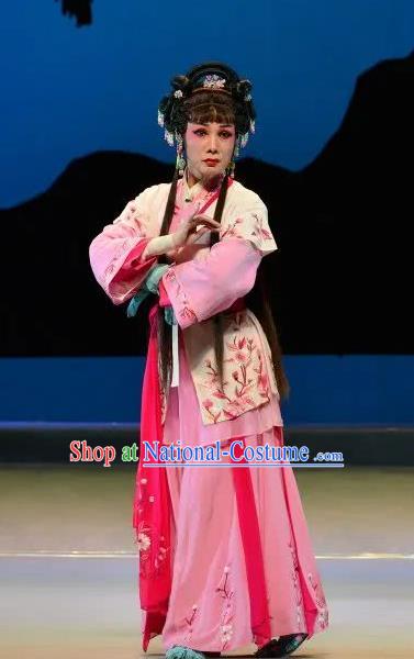 Chinese Cantonese Opera Maidservant Garment Search the College Costumes and Headdress Traditional Guangdong Opera Young Lady Apparels Diva Cui Lian Dress