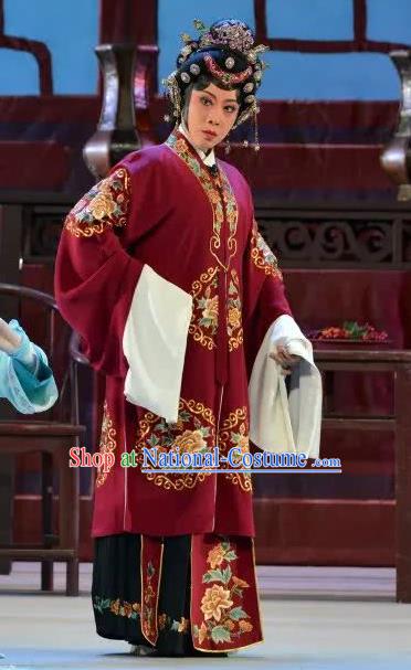 Chinese Cantonese Opera Rich Dame Garment Search the College Costumes and Headdress Traditional Guangdong Opera Elderly Female Apparels Countess Dress