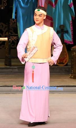 Yang Cuixi Chinese Guangdong Opera Scholar Liu Mingde Apparels Costumes and Headpieces Traditional Cantonese Opera Xiaosheng Garment Composer Clothing