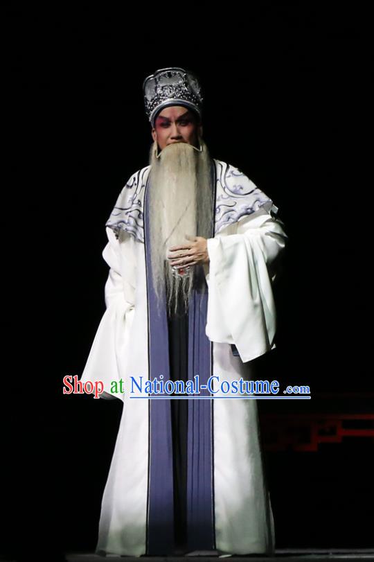 Gao Emperor of Han Chinese Guangdong Opera Elderly Male Apparels Costumes and Headpieces Traditional Cantonese Opera Laosheng Garment Lord Liu Bang Clothing