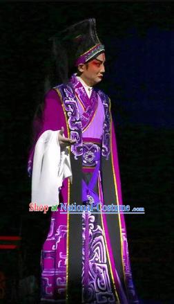 Gao Emperor of Han Chinese Guangdong Opera Young Male Apparels Costumes and Headpieces Traditional Cantonese Opera Xiaosheng Garment Prince Liu Ying Clothing