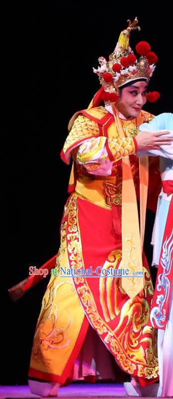 Gao Emperor of Han Chinese Guangdong Opera Lord Liu Bang Apparels Costumes and Headpieces Traditional Cantonese Opera Young Male Garment General Clothing