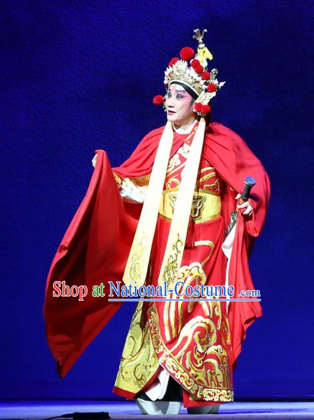 Gao Emperor of Han Chinese Guangdong Opera Lord Liu Bang Apparels Costumes and Headpieces Traditional Cantonese Opera Young Male Garment General Clothing