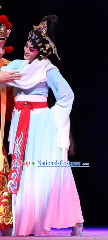 Chinese Cantonese Opera Actress Garment Gao Emperor of Han Costumes and Headdress Traditional Guangdong Opera Young Female Apparels Imperial Consort Qi Dress