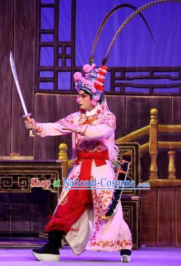 Chinese Guangdong Opera Takefu Apparels Costumes and Headpieces Traditional Cantonese Opera Wusheng Garment Martial Male Clothing